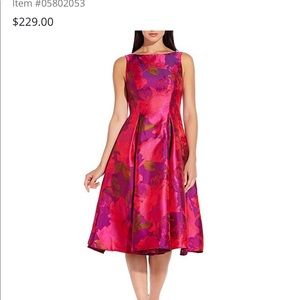 Adrianna Papell Flora Printed Jacquard Midi Dress